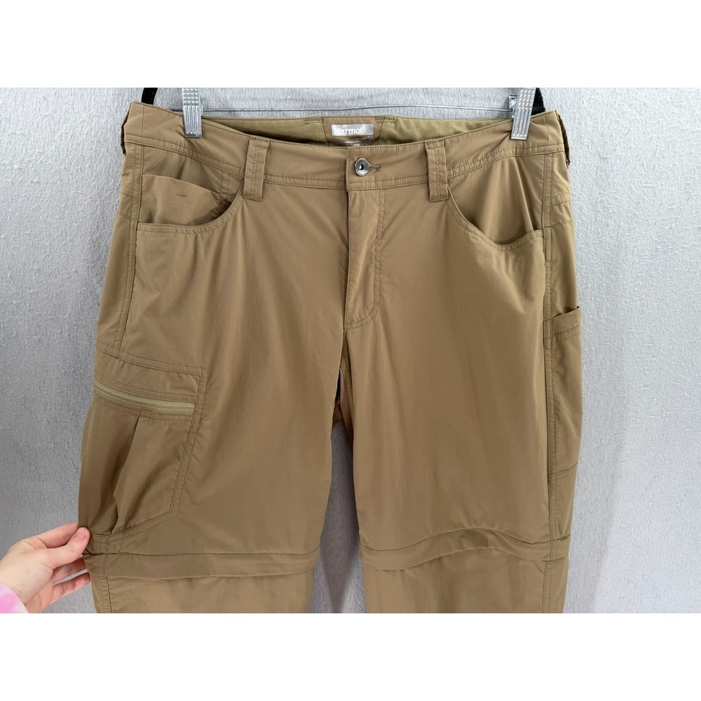 Marmot Arch Rock Convertible Pants Mens 34x34 Zip Off Khaki Outdoor Hiking Cargo - Picture 4 of 16